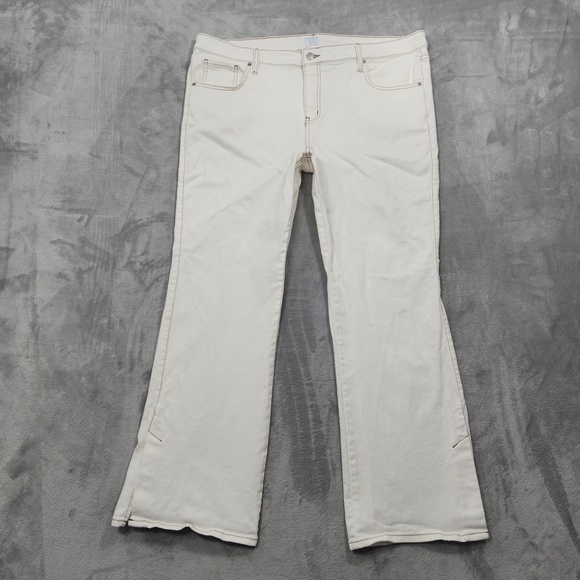 Time And Tru Denim - Time And Tru Jeans Womens 20 White Mid Rise Bootcut Slit Hem Stretch Casual